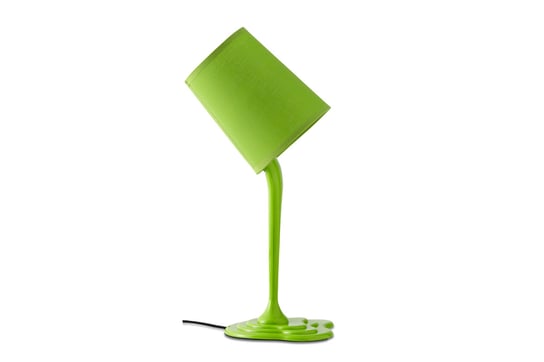 Lampa stołowa EKLES zielony, h38, plastik/tkanina Konsimo