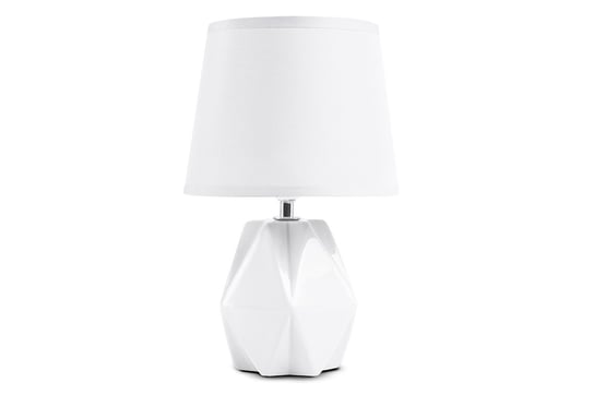 Lampa stołowa FABO biały, Ø18 h29,5, ceramika/tkanina Konsimo