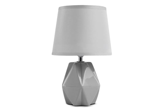 Lampa stołowa FABO szary, Ø18 h29,5, ceramika/tkanina Konsimo