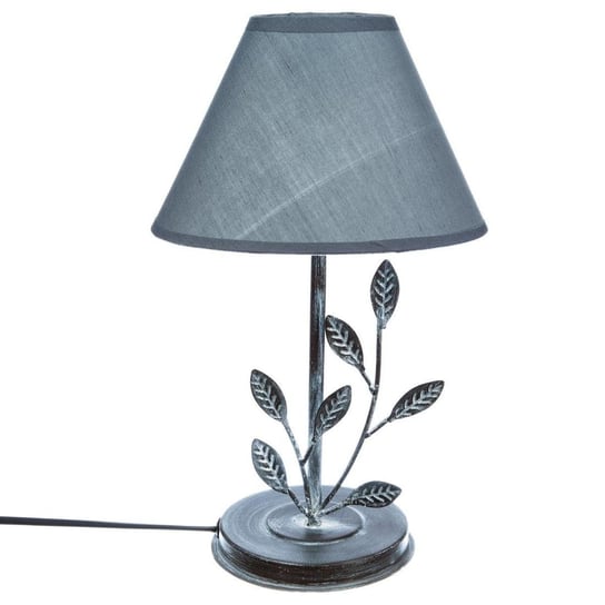 Lampa stołowa FEUILLE, motyw roślinny z niebieskim kloszem, 35 cm Atmosphera