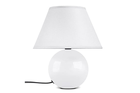Lampa stołowa HULAR biały, Ø22, h27, ceramika/tkanina Konsimo
