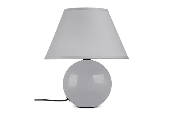 Lampa stołowa HULAR szary, Ø22, h27, ceramika/tkanina Konsimo