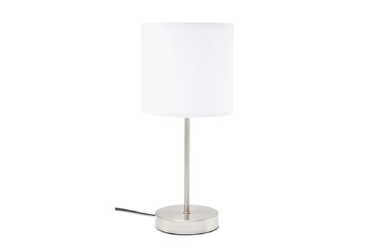 Lampa stołowa ISNER srebrny/biały, h34,8, metal/tkanina Konsimo