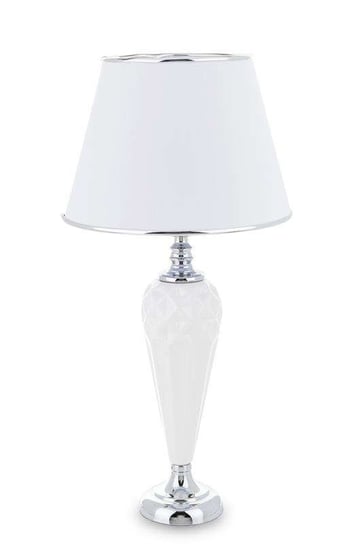 Lampa Stołowa Kremowo-Srebrna Ceramiczna H: 57Cm Art-Pol
