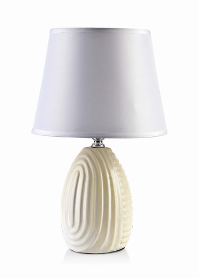 Lampa stołowa lampka nocna LETI BEIGE 9x10xh33 cm beżowo-biała Inna marka