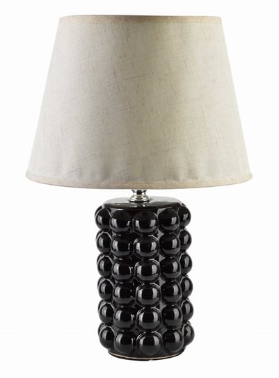 Lampa stołowa lampka nocna LETI BUBBLE 9,5x9,5xh31 cm czarna +beżowy klosz Inna marka