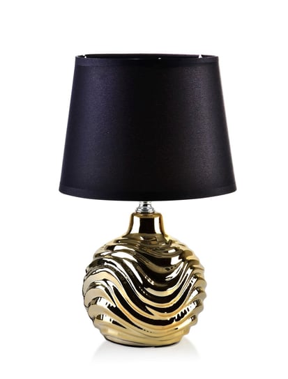Lampa stołowa lampka nocna LETI GOLD 12,5x7xh31 cm czarno-złota Inna marka