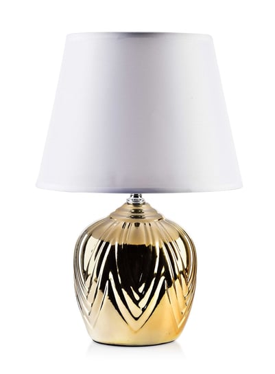 Lampa stołowa lampka nocna LETI GOLD 8x14xh32,5 cm biało-złota Inna marka