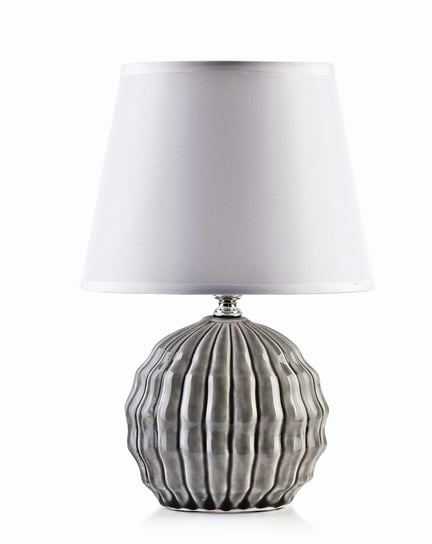 Lampa stołowa lampka nocna LETI GREY 15x9,5xh28 cm szaro-biała Inna marka