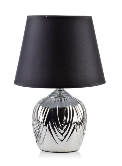 Lampa stołowa lampka nocna LETI SILVER 8x14xh32,5 cm czarno-srebrna Inna marka