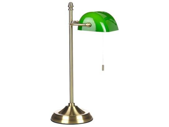 Lampa stołowa metalowa zielona ze złotym MARAVAL Beliani