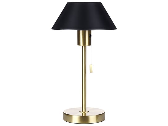 Lampa stołowa metalowa złota z czarnym CAPARO Beliani