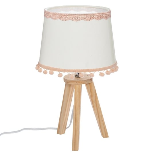Lampa stołowa POMPOM, drewniane nóżki, 32 cm Atmosphera for kids