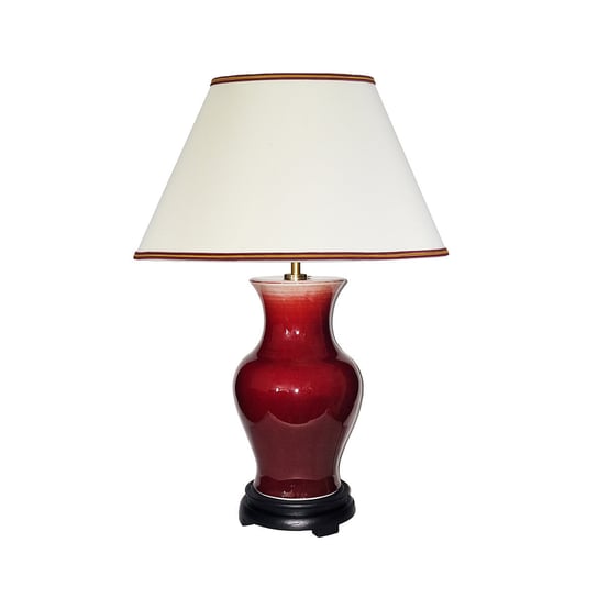 Lampa stołowa porcalanowa czerwona z abażurem Oxblood E27 60W Elstead ELSTEAD LIGHTING