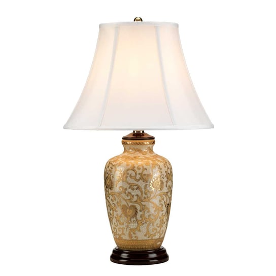 Lampa stołowa porcelanowa hampton złota biała  Goldthistle E27 60W Elstead ELSTEAD LIGHTING