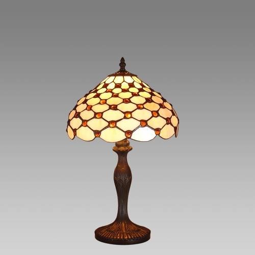 Lampa stołowa PREZENT Tiffany 67, E14, brązowa Prezent