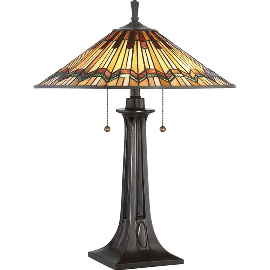 Lampa stołowa QUOIZEL Alcott, 2x60 W, E27, brązowa, 63,5x49,5 cm Quoizel