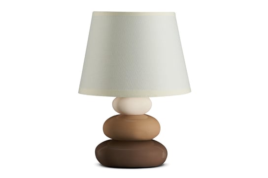 Lampa stołowa SALU beżowy, Ø18 h24, ceramika/tkanina Konsimo