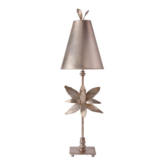 Lampa stołowa srebrna z kwiatkiem 86 cm Azalea E27 60W Flambeau FLAMBEAU