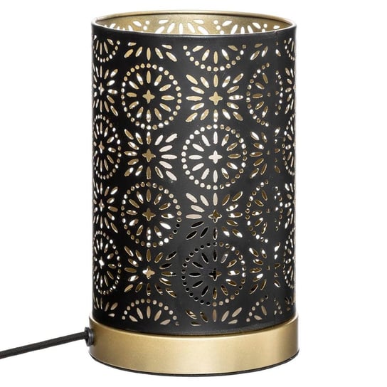 Lampa stołowa z ażurowym kloszem GYPSY, Ø 13 cm, czarno-złota Atmosphera