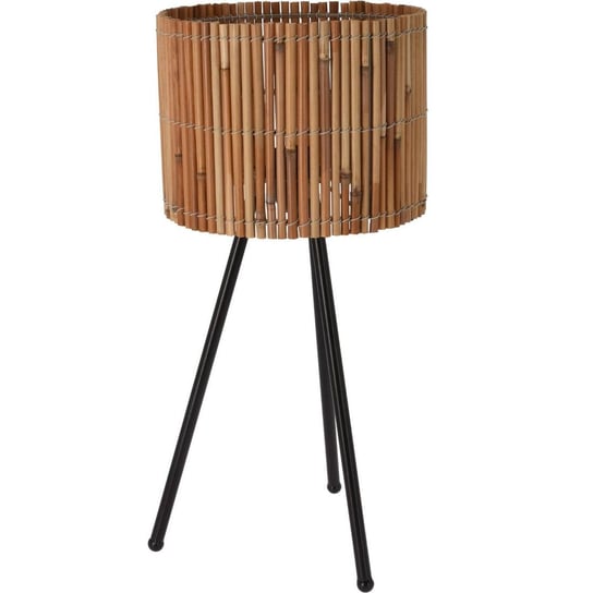 Lampa stołowa z drewnianym kloszem, wys. 54 cm, na trójnogu Home Styling Collection