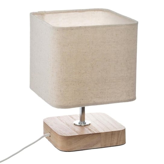 Lampa stołowa z kwadratowym abażurem ATMOSPHERA, beżowa, 14x24 cm Atmosphera