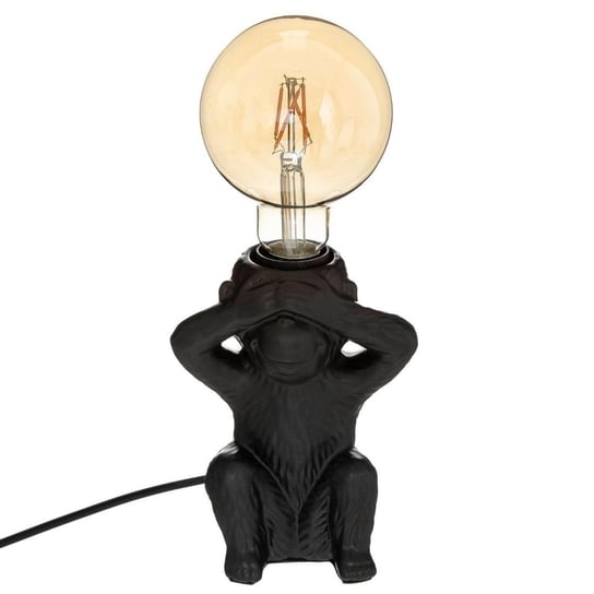 Lampa stołowa z małpą NO SEE, wys. 17 cm, czarna Atmosphera