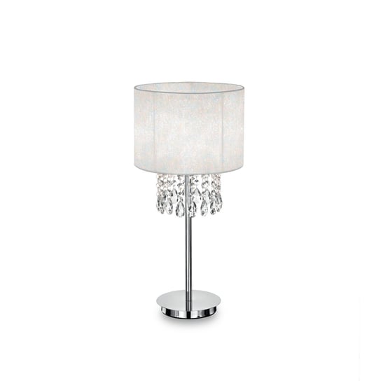 Lampa stołowa z wiszącymi kryształkami wysokość 52cm biała 068305 Ideallux Ideal Lux