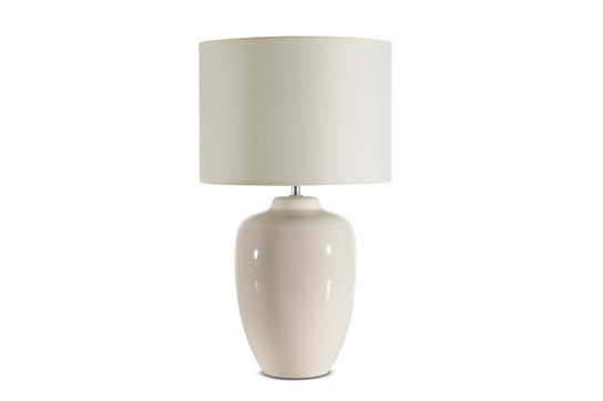 Lampa stołowa ZANNA beżowy, h48,5 , ceramika/tkanina Konsimo