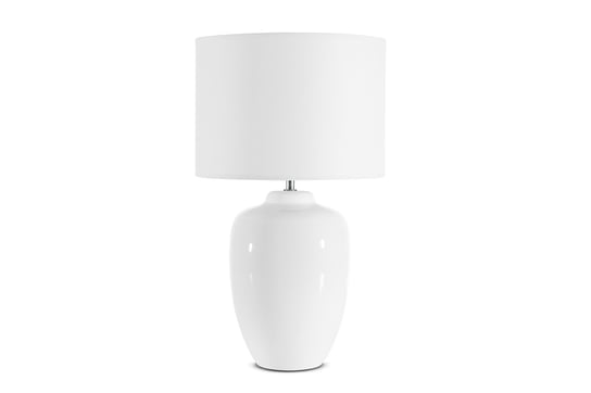 Lampa stołowa ZANNA biały, h48,5 , ceramika/tkanina Konsimo