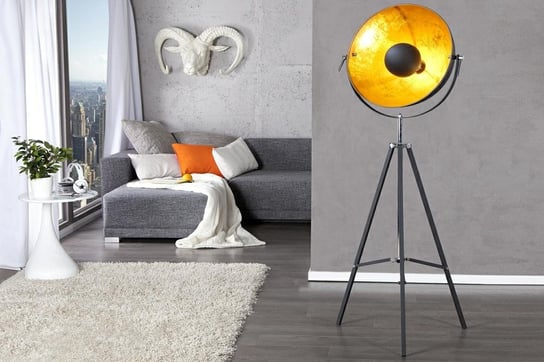 Lampa studyjna INVICTA INTERIOR Big Studio, 60 W, E27, czarno-złota, 160x55x55 cm Invicta Interior