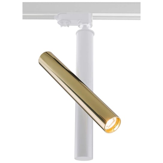 Lampa sufitowa AKADI 0147 Amplex metalowa OPRAWA tuba podłużna do 3-fazowego systemu szynowego biała złota Amplex