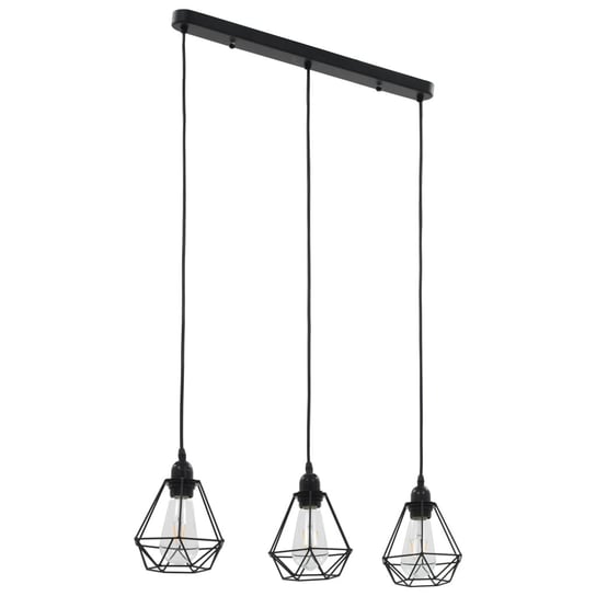 Lampa sufitowa, diamentowe klosze, czarna, 3 żarówki E27 vidaXL