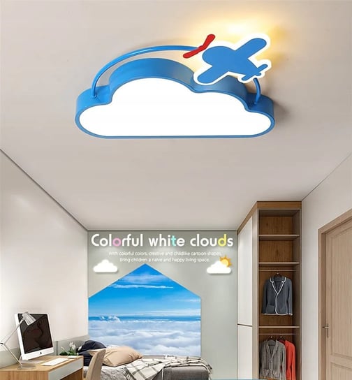Lampa sufitowa dziecięca żyrandol LED samolot chmura nowość Inna marka