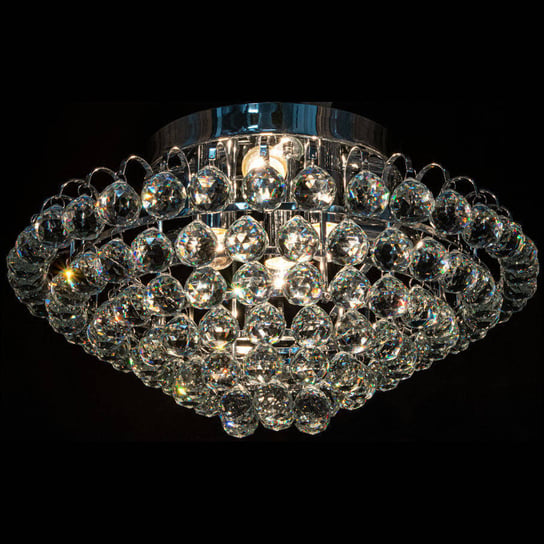 LAMPA sufitowa ELM6773/6 8C MDECO glamour OPRAWA metalowa z kryształkami chrom Mdeco