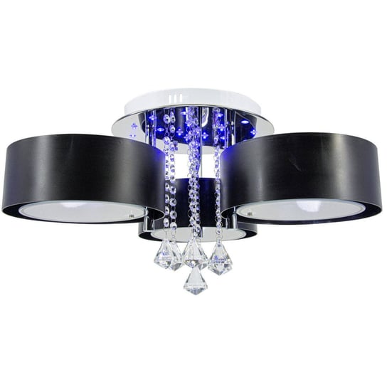 LAMPA sufitowa ELMDRS8006/3 8C BL MDECO metalowa OPRAWA crystal glamour chrom czarna Mdeco