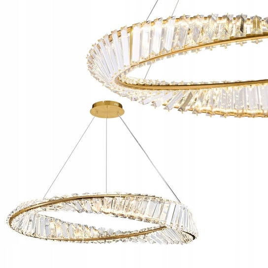 Lampa Sufitowa Kryształowa Glamour Złota Gold Toolight