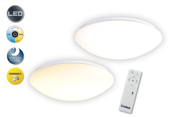 Lampa sufitowa LED z możliwością zmiany barwy światła zimna/ciepła biel Bern Nave Polska 1209901 Nave