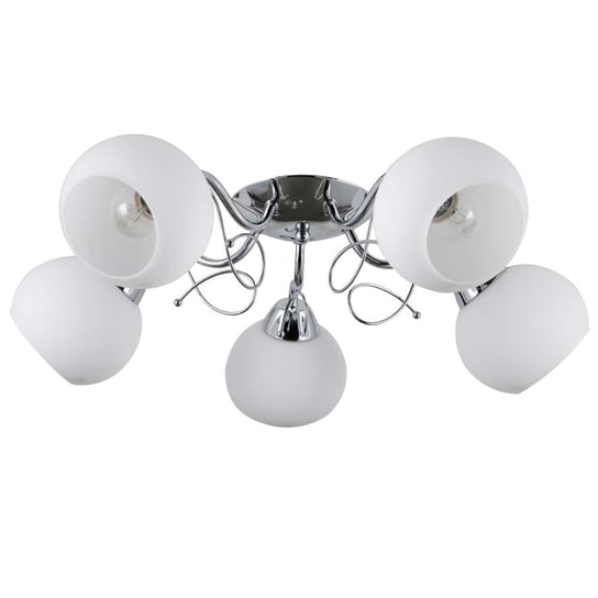 LAMPA sufitowa MASSERI PND-6895-5 Italux szklana OPRAWA plafon klasyczny chrom biały ITALUX