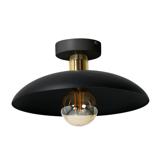 Lampa sufitowa plafon Ewilight RAMI E27 Czarny złoty metal klosz EWILIGHT