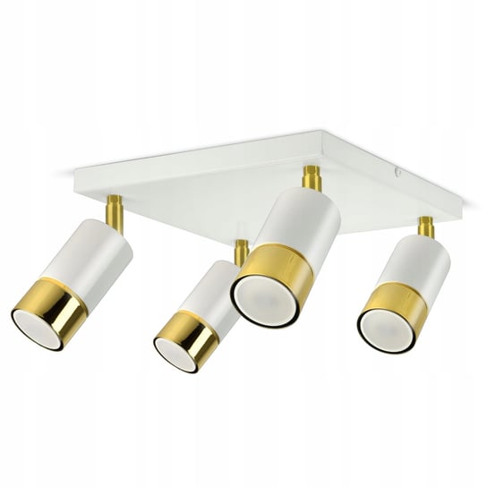 Lampa Sufitowa SPOT Tuby Metal Biała Złot LED GU10 Luxolar
