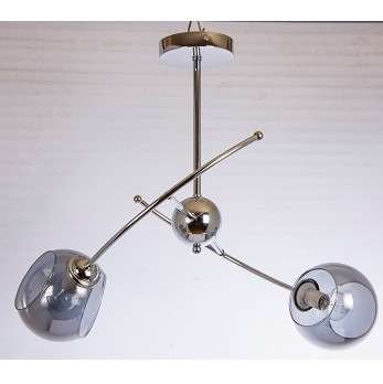 LAMPA sufitowa VEN 2690/2 loftowa OPRAWA szklana chrom przydymiona VEN