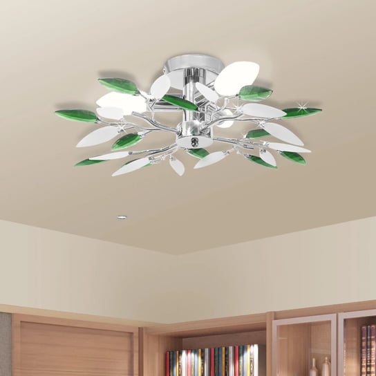 Lampa sufitowa vidaXL, srebrno-zielona, E14, 45x15 cm vidaXL