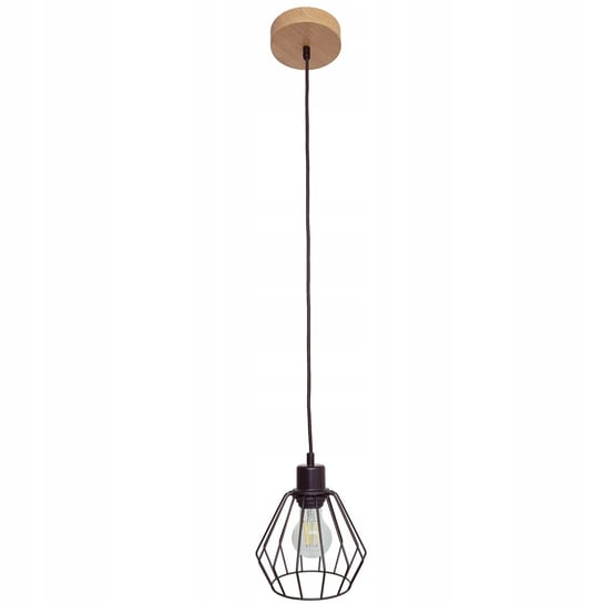 Lampa sufitowa wisząca DIANA żyrandol loft drewniana DĄB 1x diament STYLOWA Stolarnia PIKA