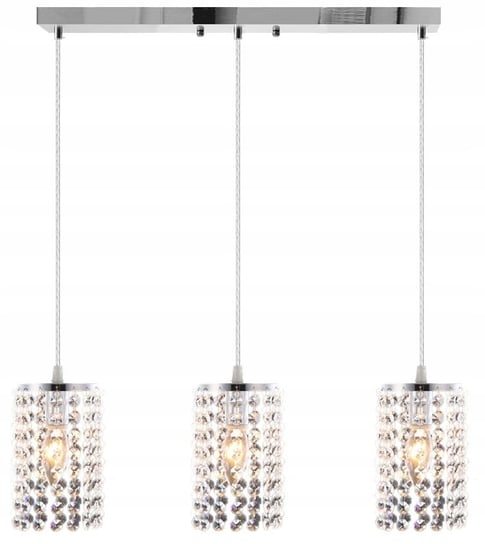 Lampa Sufitowa Wisząca Glamour Srebrna Kryształowa Toolight