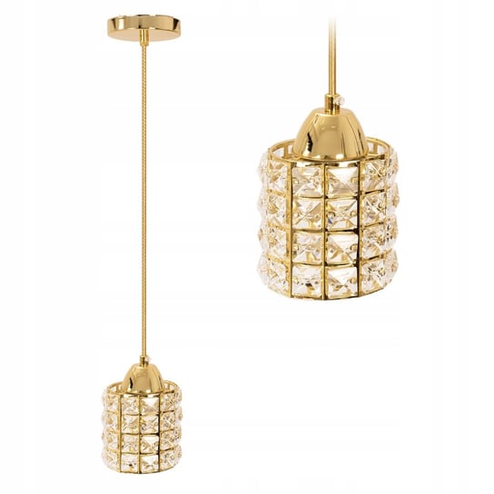 Lampa Sufitowa Wisząca Kryształ Złota Glamour E27 Toolight