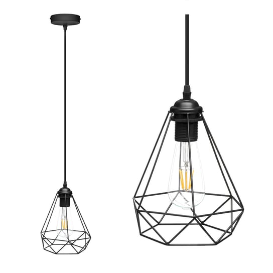 LAMPA SUFITOWA WISZĄCA LOFT INDUSTRIAL CZARNA ORIOS