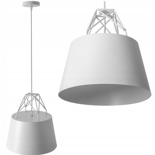 Lampa Sufitowa Wisząca Loft Metalowa Biała App423-1Cp Toolight