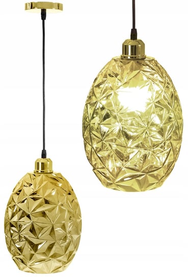 Lampa Sufitowa Wisząca Szklana Złota Glamour Gold Toolight