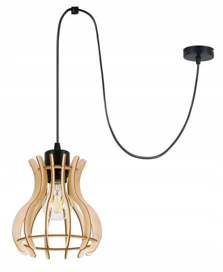 LAMPA sufitowa wisząca ZWIS Loft E27 PAJĄK Drewno Inna marka